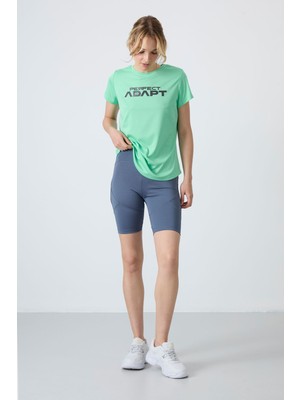 Tommy Life Petrol Esnek Standart Fit Performans Kadın Biker Tayt - 91013