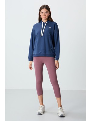 Gül Kurusu Yüksek Bel Slim Fit Dar Paça Kadın Kapri Tayt - 93097