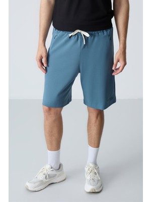 Air Jones Orman yeşili Pamuklu Kalın Yumuşak Dokulu Standart  Fit Basic Erkek Şort  - 81276