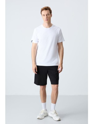 Air Jones Siyah Pamuklu Kalın Yumuşak Dokulu Standart  Fit Basic Erkek Şort  - 81277