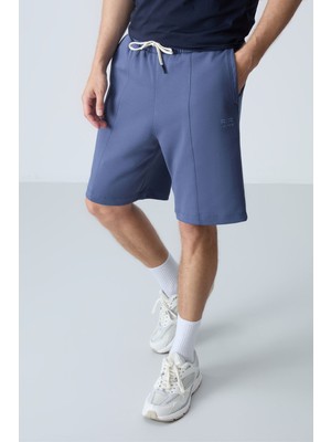Air Jones Petrol Pamuklu Kalın Yumuşak Dokulu Standart  Fit Basic Erkek Şort  - 81277