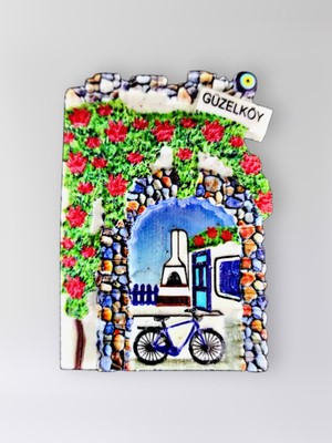Mundy Güzelköy Polyester Kabartmalı Magnet 5,5 x 7 cm Dekoratif Hediyelik Buzdolabı Süsü (KOD:1542)