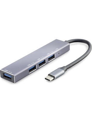 Skygo Type-c 3.0 Hub 4 Port 5 Gbps Gri HDX7043