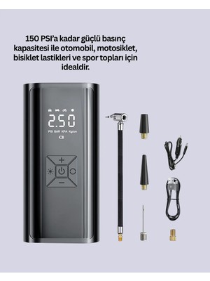 AKM 12V Uyumlu Çok Işlevli Akıllı Araç Lastik Pompası Yeni Nesil