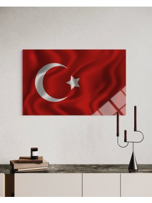 Baskı Perisi Türk Bayrağı Cam Tablo 115