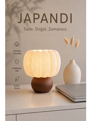 Trezon Modern Japandi Masa Lambası Minimal Dekoratif Aydınlatma 23 x 23 cm
