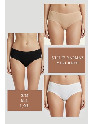 Ava Style 3lü Set Külot-Siyah-Beyaz-Ten DOR2850 Ava