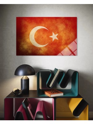 Baskı Perisi Türk Bayrağı Cam Tablo 116