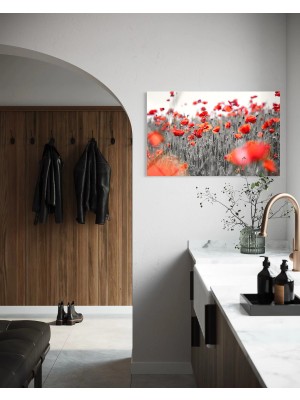 Baskı Perisi Çiçekler Cam Tablo 371