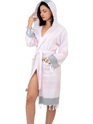 1001 Mira Havlu Peştemal Bornoz Unisex -% 100 Pamuk Açık Pembe S/m