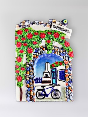 Mundy Sarımsaklı Polyester Kabartmalı Magnet 5,5 x 7 cm Dekoratif Hediyelik Buzdolabı Süsü (KOD:1529)