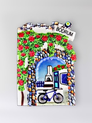 Mundy Bodrum Polyester Kabartmalı Magnet 5,5 x 7 cm Dekoratif Hediyelik Buzdolabı Süsü (KOD:1528)