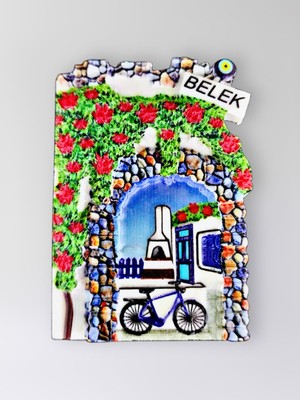 Mundy Belek Polyester Kabartmalı Magnet 5,5 x 7 cm Dekoratif Hediyelik Buzdolabı Süsü (KOD:1539)