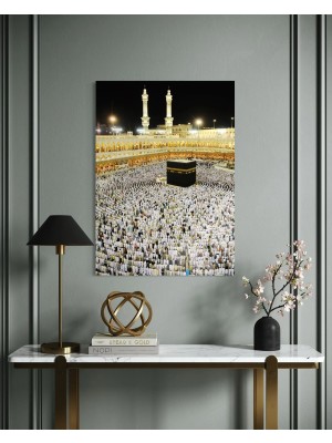 Baskı Perisi Mekke Mescid-I Haram - Kâbe  Cam Tablo (434)