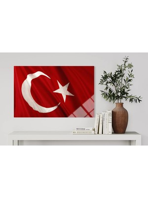 Baskı Perisi Türk Bayrağı Cam Tablo 100