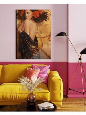Baskı Perisi Modern Sanat Cam Tablo 661