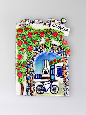 Mundy Cunda Polyester Kabartmalı Magnet 5,5 x 7 cm Dekoratif Hediyelik Buzdolabı Süsü (KOD:1543)