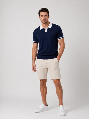 QS Erkek Merserize Triko Polo Yaka Tshirt Terletmez