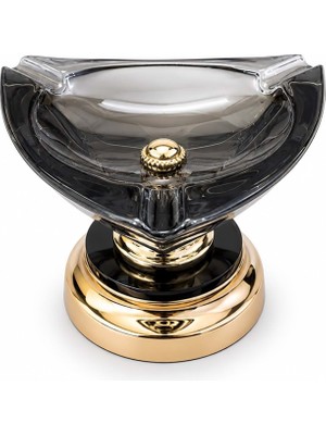 Hediye Sandalı Gold Tabanlı Füme Cam Dekoratif Lüks Küllük