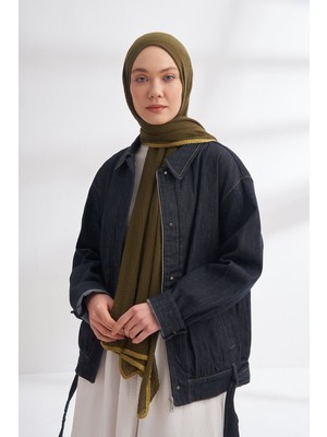 Armanda Müslin Biyeli Şal  ASM3352-46 Haki