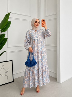 Elvince Butik Modal Kumaş Dökümlü Elbise