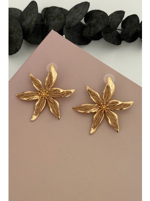 Nuva Atelier Flower Kahve Hasır Küpe