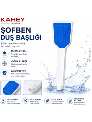Kahey Köşeli Duş Başlığı Elektrikli Şofben Plastik