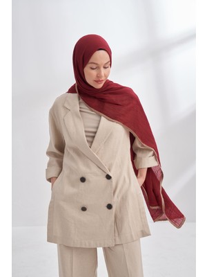 Armanda Müslin Biyeli Şal  ASM3352-58 Bordo