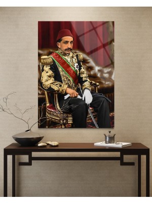 Baskı Perisi Abdülhamit Han Cam Tablo 124