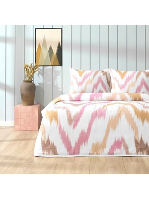 Taç Baskılı Avenya Queen Size Pike Takımı Pembe
