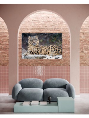 Baskı Perisi Leopar Cam Tablo 202