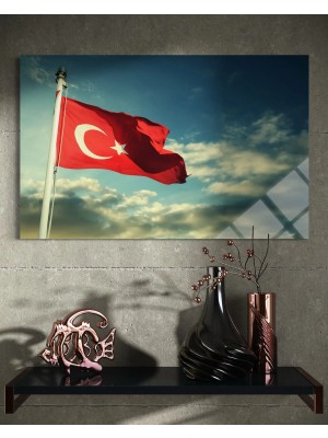 Baskı Perisi Türk Bayrağı Cam Tablo 102