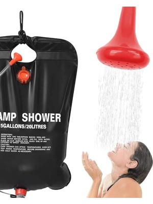 AKM Taşınabilir Kamp Duşu Solar Isıtmalı 20 Litre Su Kapasiteli Hijyen Çözümü Yeni Nesil
