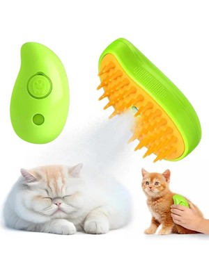 Ulu Pazarlama Buharlı Yumuşak Silikon Uçlu Kedi - Köpek Tüy Tarama Tarağı Yıkama Tımar Fırçası