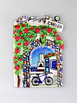 Mundy Içmeler Polyester Kabartmalı Magnet 5,5 x 7 cm Dekoratif Hediyelik Buzdolabı Süsü (KOD:1534)