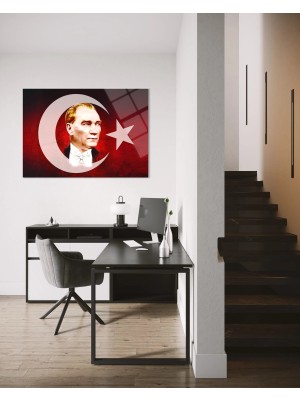 Baskı Perisi Atatürk Cam Tablo 135