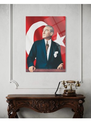 Baskı Perisi Atatürk Cam Tablo 120