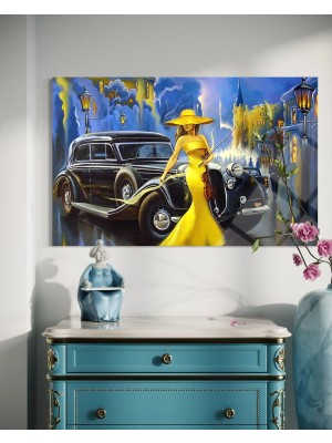 Baskı Perisi Modern Sanat Cam Tablo 629