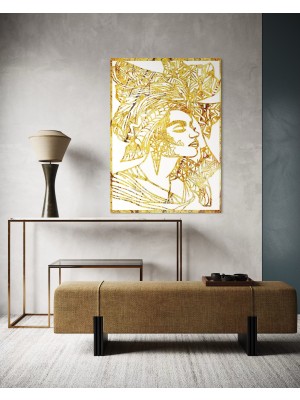 Baskı Perisi Modern Sanat Cam Tablo 634