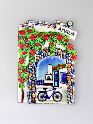 Mundy Ayvalık Polyester Kabartmalı Magnet 5,5 x 7 cm Dekoratif Hediyelik Buzdolabı Süsü (KOD:1531)