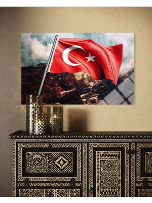 Baskı Perisi Türk Bayrağı  Cam Tablo 117
