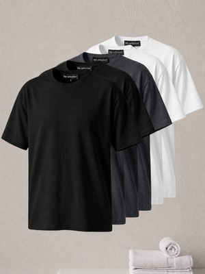 5'li Paket %100 Pamuk Unisex Basic Tişört