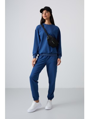 Tommy Life Parlament Basic Pamuklu O Yaka Oversize Lastik Paça Kadın Eşofman Takım - 95287
