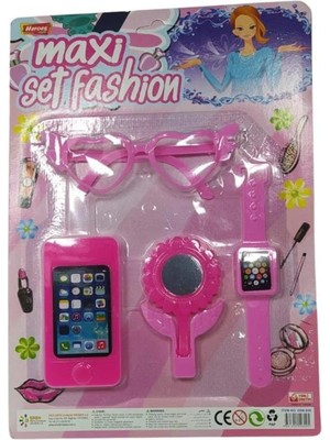 Belirtilmemiş Kartelada Kız Çocuk Oyun Seti 4 Parça Saat Telefon Gözlük Ayna Set