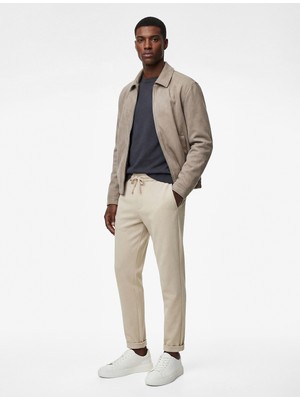 Koton Regular Fit Cepli Beli Bağcıklı Kumaş Pantolon