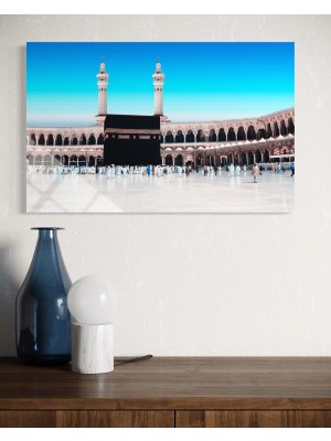 Baskı Perisi Mekke Mescid-I Haram - Kâbe Cam Tablo (440)