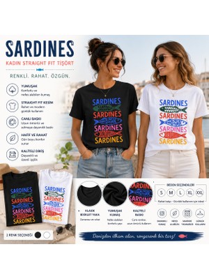 Tişört Kodu Sardines Kadın Straight Fit Tişört