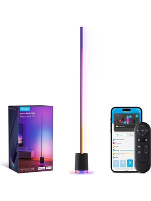 Belirtilmemiş Govee Lyra Pro Matter Destekli, 2100 Lümen, Dahili Bluetooth Hoparlörlü Köşe Lambası - Siyah