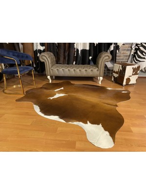 Fiesta Leather Art Hakiki Deri Dana Postu - Kahve Beyaz - 180 x 200 - 2260801000104
