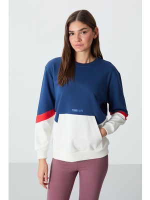 Tommy Life Parlament Kompakt Pamuklu Kalın Pürüzsüz Dokulu O Yaka Oversize Fit Kadın Sweatshirt - 97289